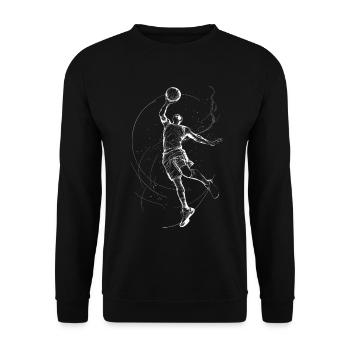 Dynamic basketball player illustration - Unisex Sweatshirt - black - Front - Alina (178cm) & Michal (187cm)