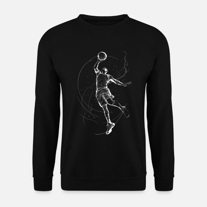 Dynamischer Basketballspieler Illustration - Unisex Pullover - Schwarz