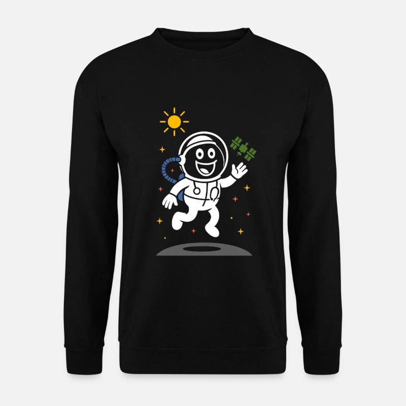 Ribbo als Astronaut – Lustige Weltraum-Szene - Unisex Pullover - Schwarz