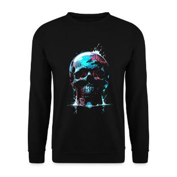 Schädel - Reflektierte Sterblichkeit - Requiem der Natur - Unisex Pullover - Schwarz - Vorne - Alina (178cm) & Michal (187cm)