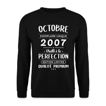Anniversaire 18 ans - Octobre 2007 Perfection - Sweat-shirt Unisexe - noir - Devant - Alina (178cm) & Michal (187cm)