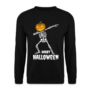 Dabby Halloween - Halloween Dab Dance Squelette - Sweat-shirt Unisexe - noir - Devant - Alina (178cm) & Michal (187cm)