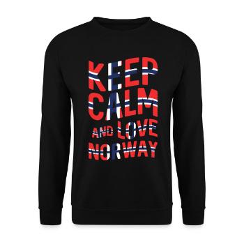 SSW-03 KEEP CALM AND LOVE NORWAY - Unisex Sweatshirt - black - Front - Alina (178cm) & Michal (187cm)