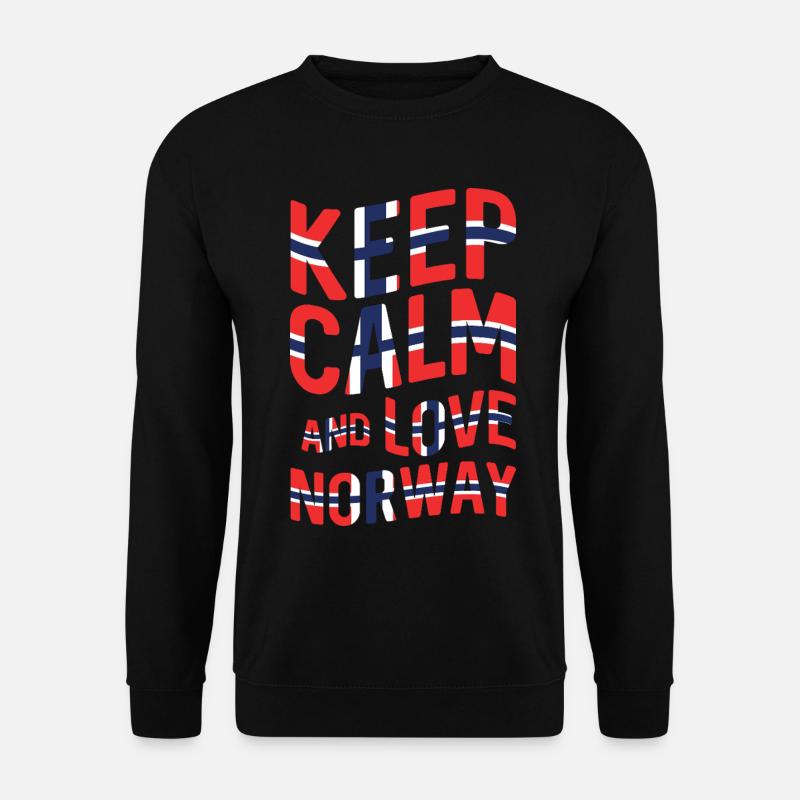 SSW-03 KEEP CALM AND LOVE NORWAY - Unisex Pullover - Schwarz