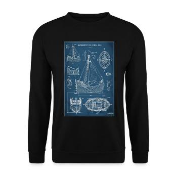 Plan de rouage hanséatique | Plan du bâtiment historique - Sweat-shirt Unisexe - noir - Devant - Alina (178cm) & Michal (187cm)