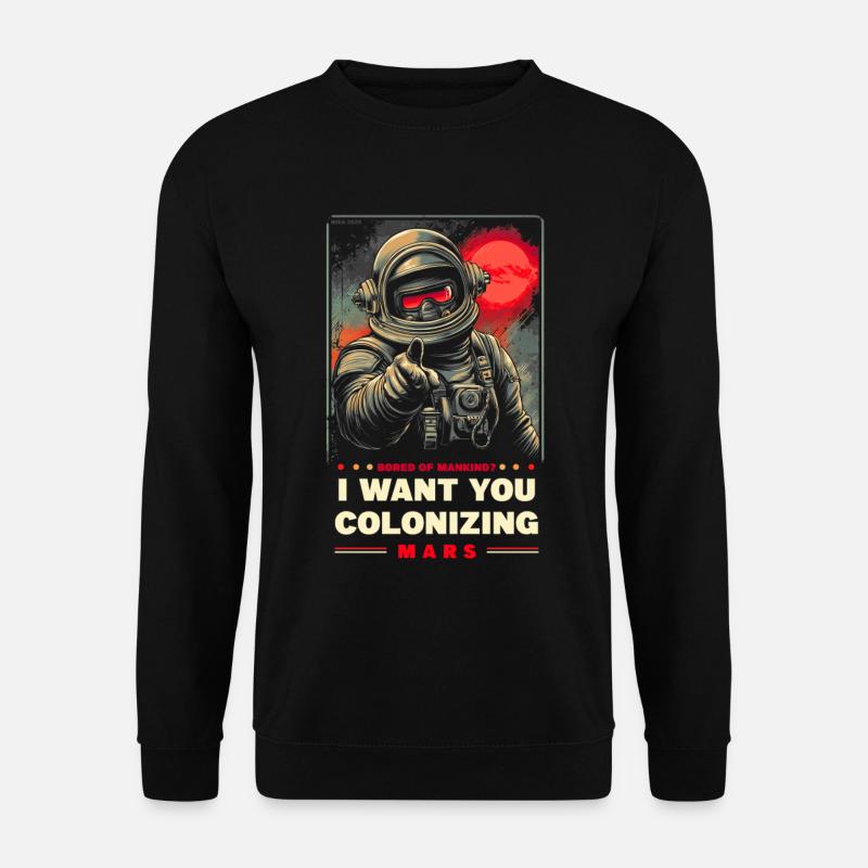Mars Colonization Promotional Poster - Unisex Sweatshirt - black