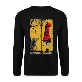 Little Red Riding Hood and the Wolf - Unisex Sweatshirt - black - Front - Alina (178cm) & Michal (187cm)