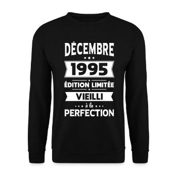 Anniversaire 30 ans - Décembre 1995 Perfection - Sweat-shirt Unisexe - noir - Devant - Alina (178cm) & Michal (187cm)