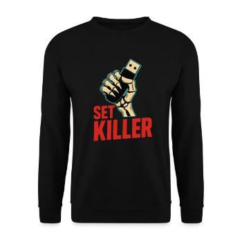 Set Killer – DJ Power - Sweat-shirt Unisexe - noir - Devant - Alina (178cm) & Michal (187cm)