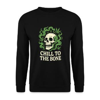 Chill to the Bone – Relaxed Skull - Unisex Sweatshirt - black - Front - Alina (178cm) & Michal (187cm)