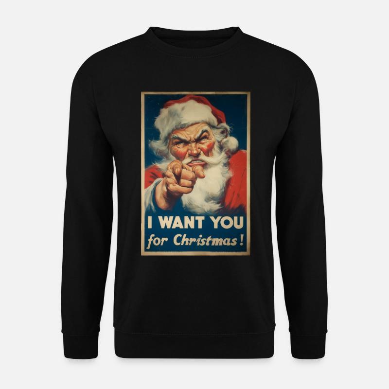Weihnachtsmann Werbeplakat - Unisex Pullover - Schwarz