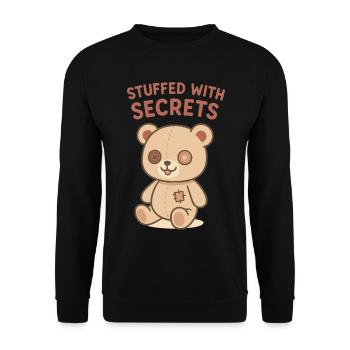 Stuffed With Secrets Bear - Unisex Sweatshirt - black - Front - Alina (178cm) & Michal (187cm)