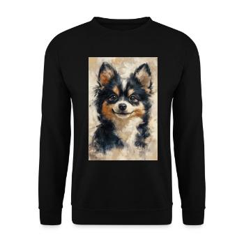 Illustration eines Hundes - Unisex Pullover - Schwarz - Vorne - Alina (178cm) & Michal (187cm)