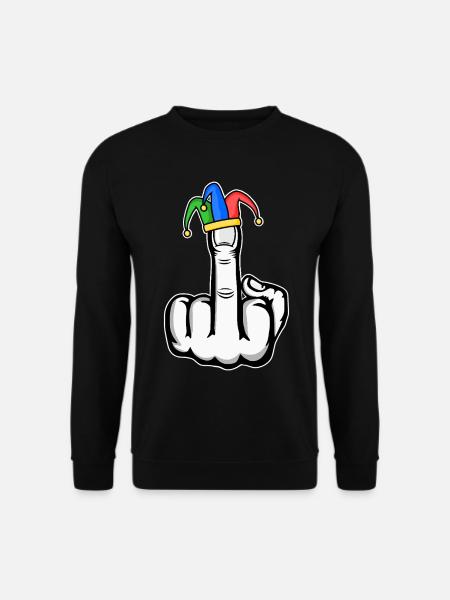 Mittelfinger Stingerfinger Karneval - Unisex Pullover - Schwarz