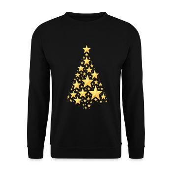 Sapin de Noël étoilé doré - Sweat-shirt Unisexe - noir - Devant - Alina (178cm) & Michal (187cm)