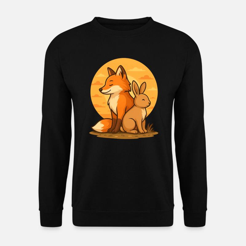 Fuchs und Hase - Unisex Pullover - Schwarz