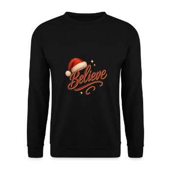 Christmas Hat Merry Christmas - Unisex Sweatshirt - black - Front - Alina (178cm) & Michal (187cm)