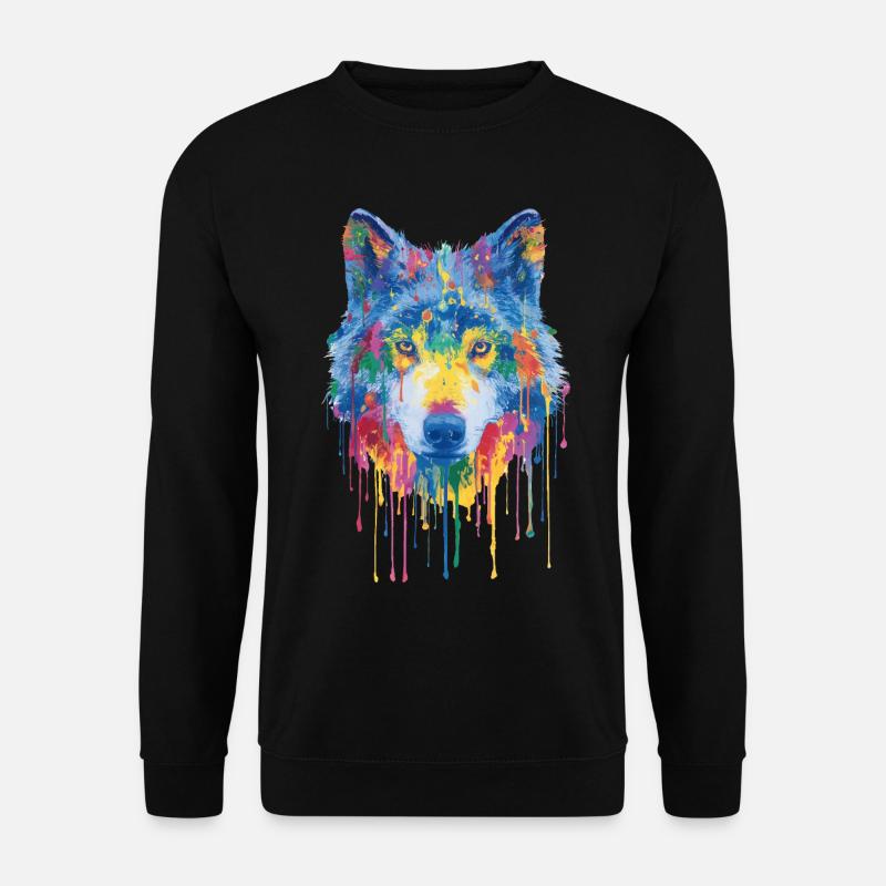 Wolf - Unisex Pullover - Schwarz
