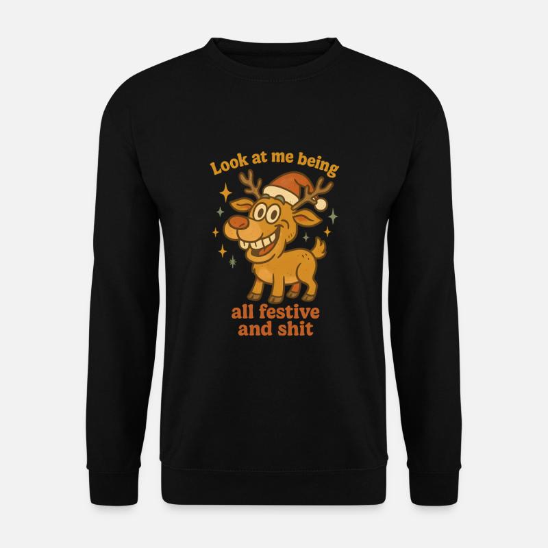 Renne de Noël, regarde-moi - Sweat-shirt Unisexe - noir