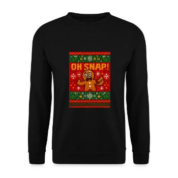Oh Snap Lebkuchen-Weihnachten - Unisex Pullover - Schwarz - Vorne - Alina (178cm) & Michal (187cm)