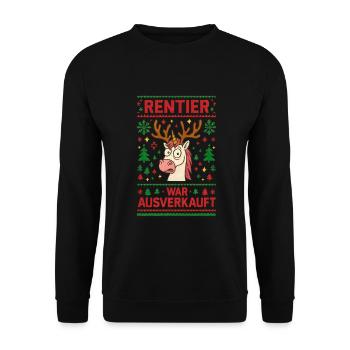 Le design de Noël « Renne » était complet - Sweat-shirt Unisexe - noir - Devant - Alina (178cm) & Michal (187cm)