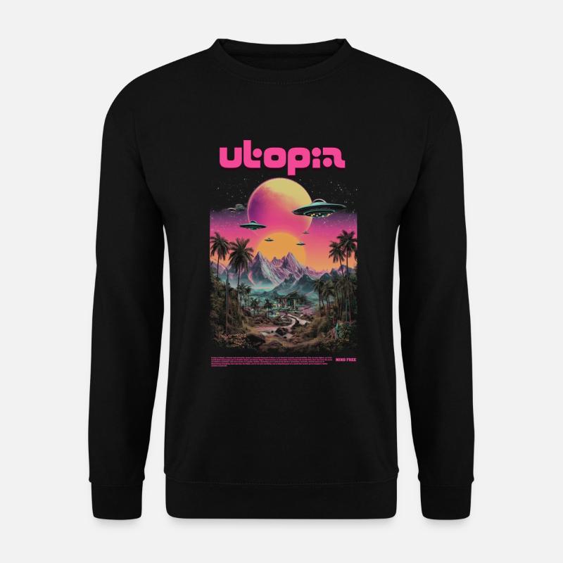 Utopische Neon - Unisex Pullover - Schwarz
