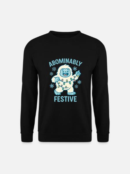 Abominably Festive – Christmas Yeti - Unisex Sweatshirt - black