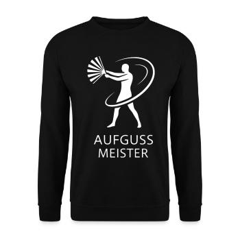 Sauna Infusion Master Fan Pictogram Minimalist - Unisex Sweatshirt - black - Front - Alina (178cm) & Michal (187cm)