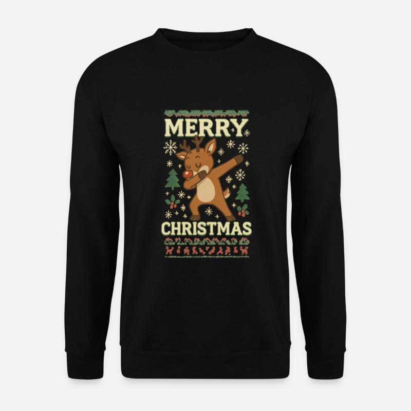 Dabbing Rentier: Merry Christmas - Unisex Pullover - Schwarz