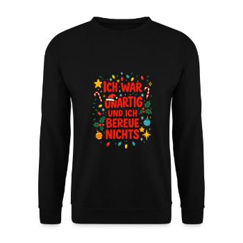 I was naughty and I have no regrets - Unisex Sweatshirt - black - Front - Alina (178cm) & Michal (187cm)