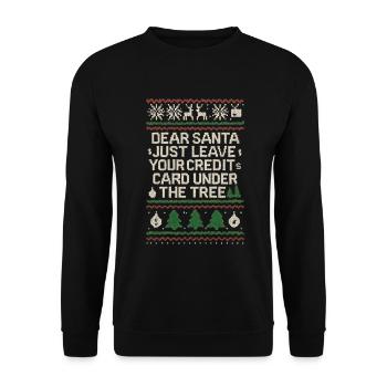 Cher Père Noël, laisse ta carte de crédit - Sweat-shirt Unisexe - noir - Devant - Alina (178cm) & Michal (187cm)