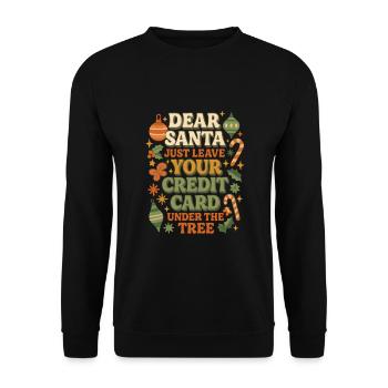 Dear Santa Weihnachts Spruch - Unisex Pullover - Schwarz - Vorne - Alina (178cm) & Michal (187cm)