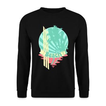 Bannière de la mer des palmiers de plage - Sweat-shirt Unisexe - noir - Devant - Alina (178cm) & Michal (187cm)