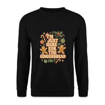 Gingerbread Lebkuchen Weihnachten - Unisex Pullover - Schwarz - Vorne - Alina (178cm) & Michal (187cm)