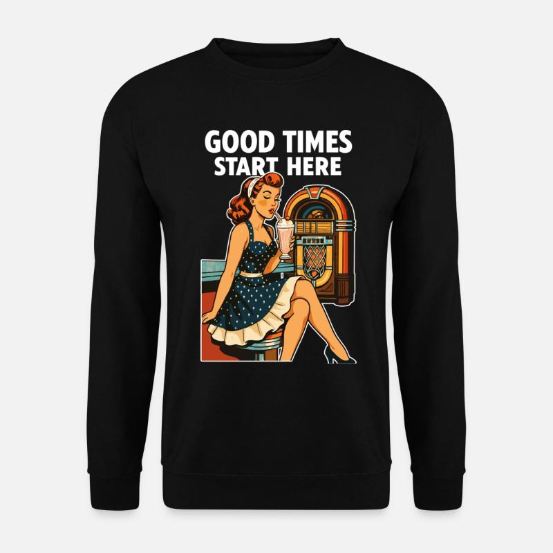 Rockabilly Diner Diner Jukebox Rétro - Sweat-shirt Unisexe - noir