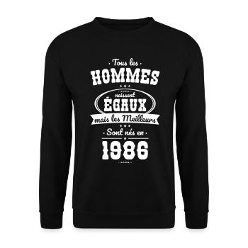 40 Jahre – Die Besten wurden 1986 geboren - Unisex Pullover - Schwarz - Vorne - Alina (178cm) & Michal (187cm)