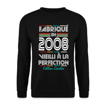 2008 – Made – Aged to perfection - Unisex Sweatshirt - black - Front - Alina (178cm) & Michal (187cm)
