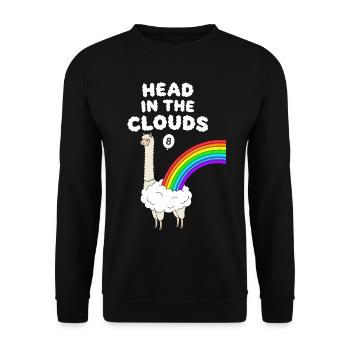 Head In The Clouds 8th Birthday Alpaca - Unisex Sweatshirt - black - Front - Alina (178cm) & Michal (187cm)