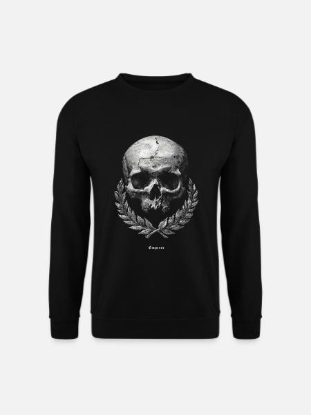 Schädel mit Lorbeer – Dunkles Vintage - Unisex Pullover - Schwarz