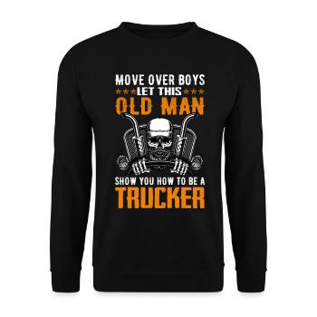 Truck Driver - Unisex Sweatshirt - black - Front - Alina (178cm) & Michal (187cm)