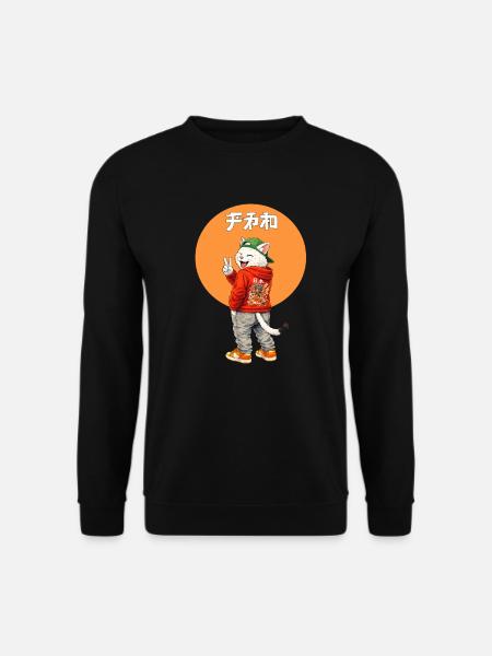 Cat Peace - Sweat-shirt Unisexe - noir