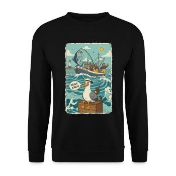Pêcheurs en haute mer - Sweat-shirt Unisexe - noir - Devant - Alina (178cm) & Michal (187cm)
