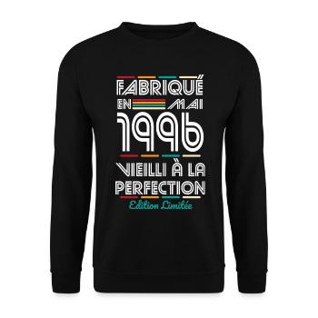 30th Anniversary - Made in May 1996 - Unisex Sweatshirt - black - Front - Alina (178cm) & Michal (187cm)