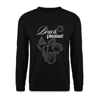 Beach Please Coastal Shell Illustration - Unisex Sweatshirt - black - Front - Alina (178cm) & Michal (187cm)