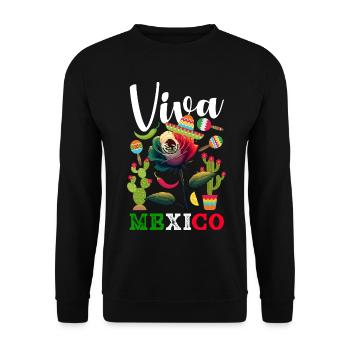 Mexiko Stolz & Heimat Mexikaner Mexico Flagge - Unisex Pullover - Schwarz - Vorne - Alina (178cm) & Michal (187cm)