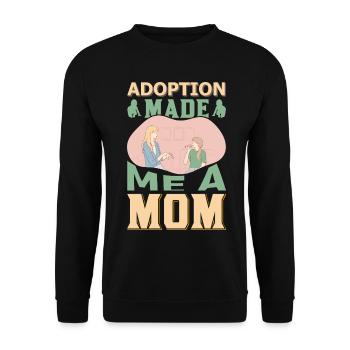  Adoption Made Me a Mom Proud Shirt - Unisex Sweatshirt - black - Front - Alina (178cm) & Michal (187cm)