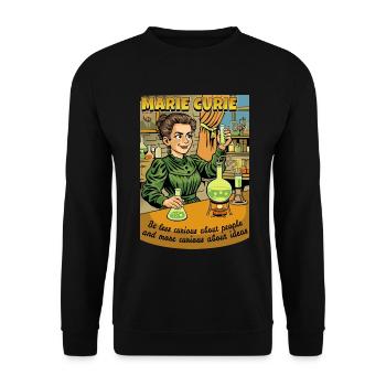 Marie Curie Curious - Unisex Sweatshirt - black - Front - Alina (178cm) & Michal (187cm)