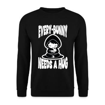 Rabbit Hug Every-Bunny Manga Cute - Unisex Sweatshirt - black - Front - Alina (178cm) & Michal (187cm)