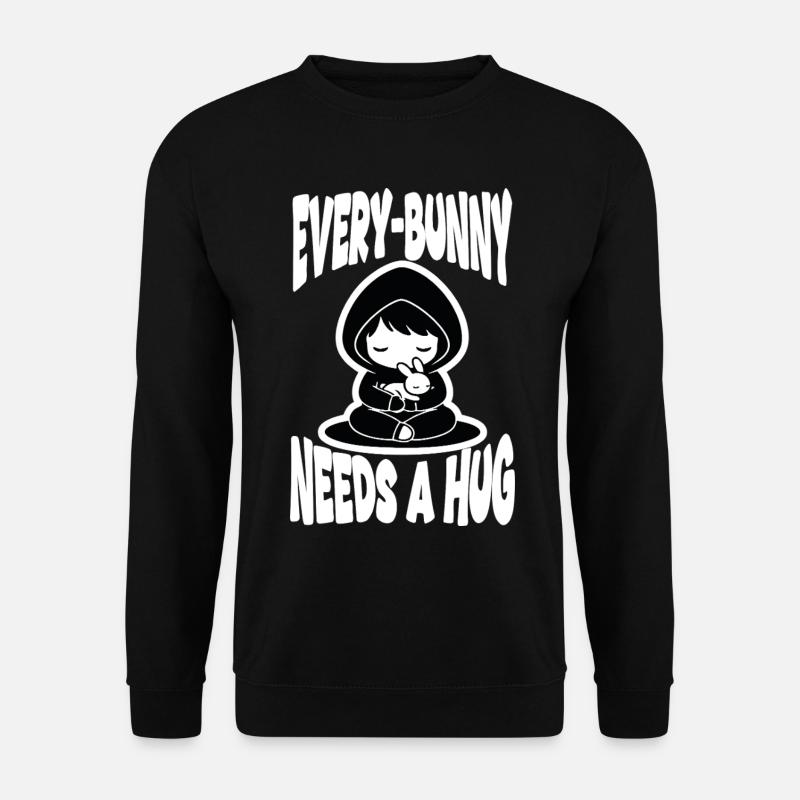 Rabbit Hug Every-Bunny Manga Cute - Unisex Sweatshirt - black