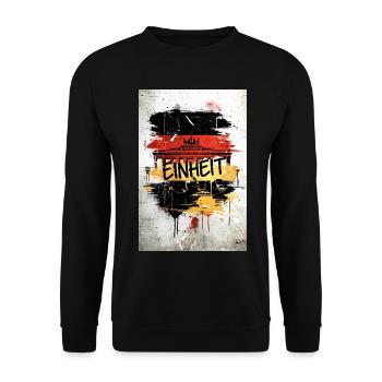 Deutsche Einheit Berlin Brandenburger Tor Poster - Unisex Pullover - Schwarz - Vorne - Alina (178cm) & Michal (187cm)